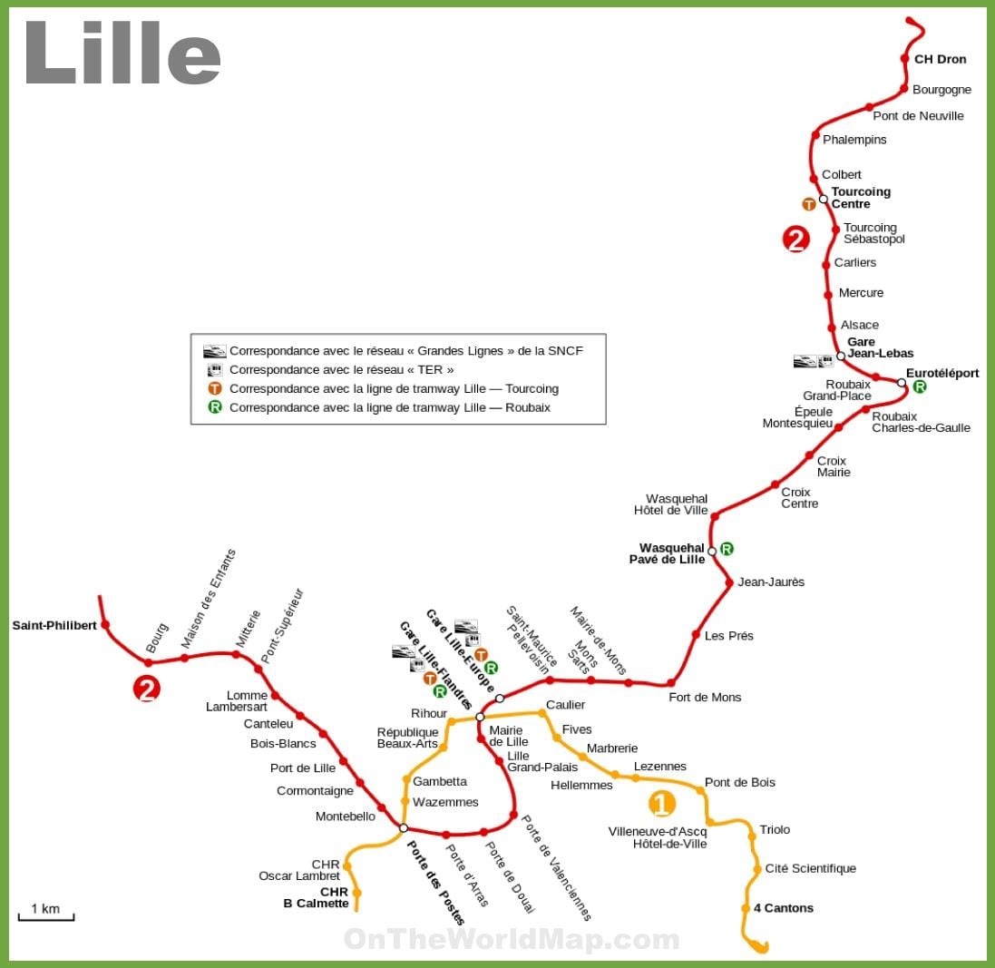 Lille মেট্রো মানচিত্র, পিডিএফ