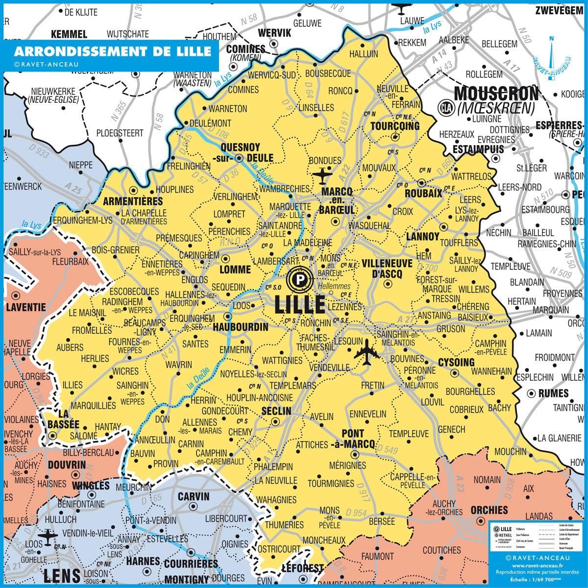 মানচিত্র এর Lille প্রদেশ
