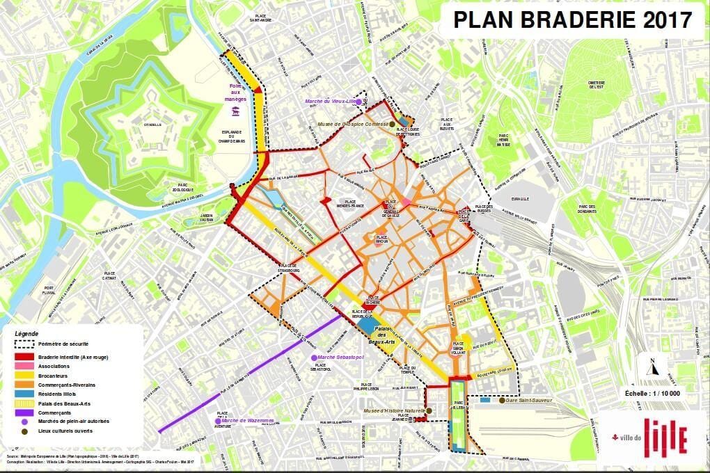 মানচিত্র এর Lille braderie