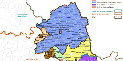 মানচিত্র এর Lille অ্যারোঁদিসেমেন্ট