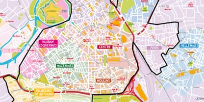 মানচিত্র এর Lille শহরতলী